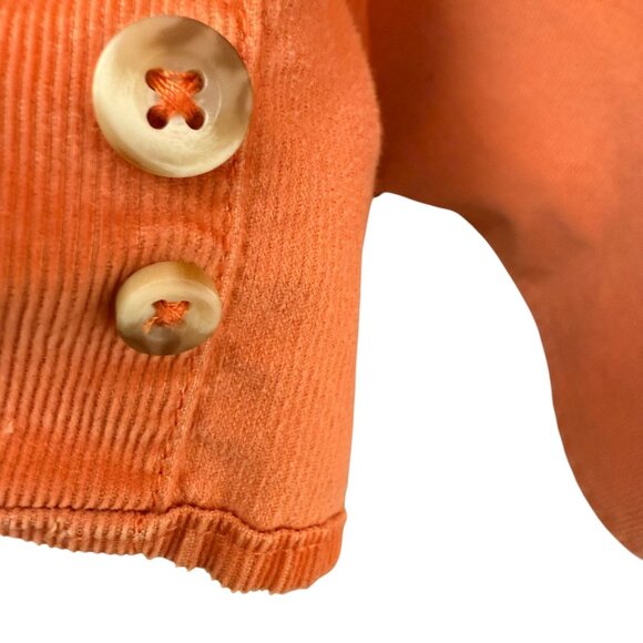 L.L BEAN Mens Corduroy Shirt XL Tall 100% Cotton Orange Long Sleeve Button up Vi - Picture 8 of 9